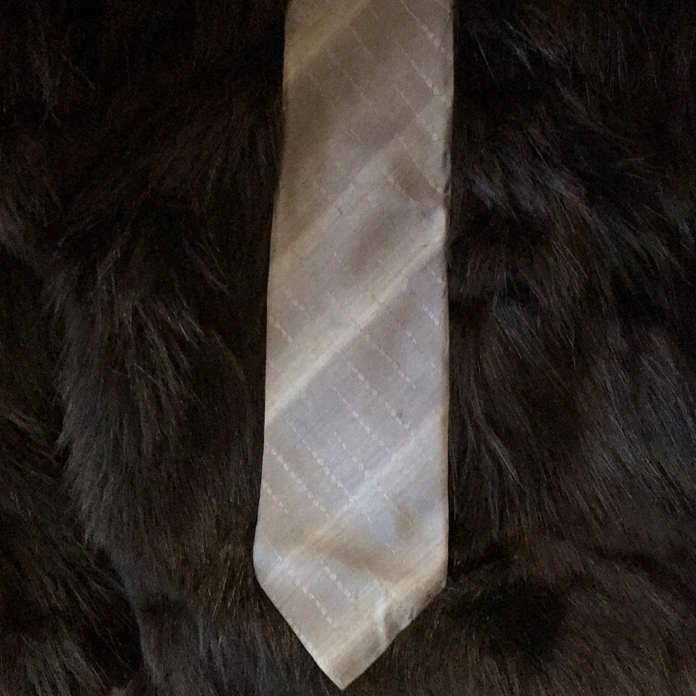 Jones New York Silk Gray & Silver neck tie.